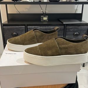 Vince suede platform slip on sneakers
